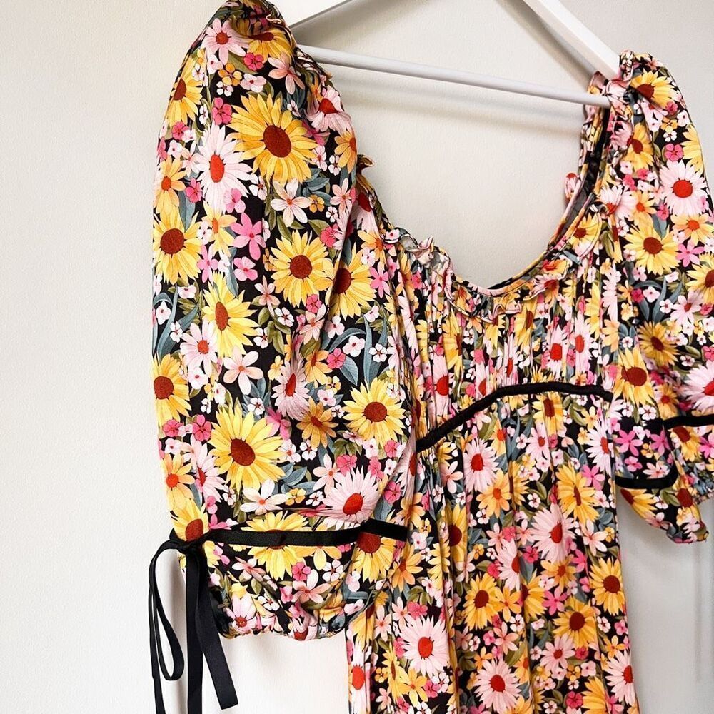 New For Love & Lemons Sylvia Puff Sleeve Mini Dress Size S - Picture 10 of 15